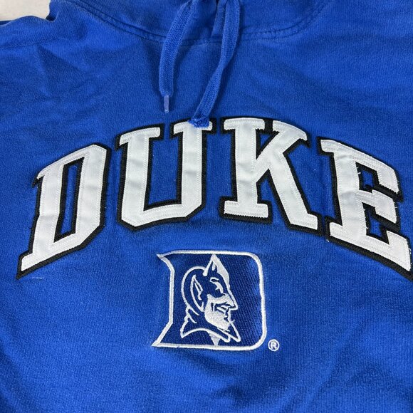 Y2K Duke Blue Devils Sweatshirt Adult Medium Blue Faded Pullover Hoodie - Picture 6 of 16